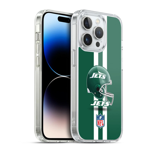 NFL New York Jets Logo Helmet Soft Gel Case for Apple iPhone 14 Pro & MagSafe
