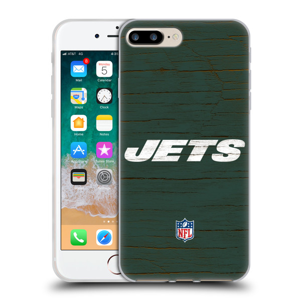 NFL New York Jets Logo Distressed Look Soft Gel Case for Apple iPhone 7 Plus / iPhone 8 Plus