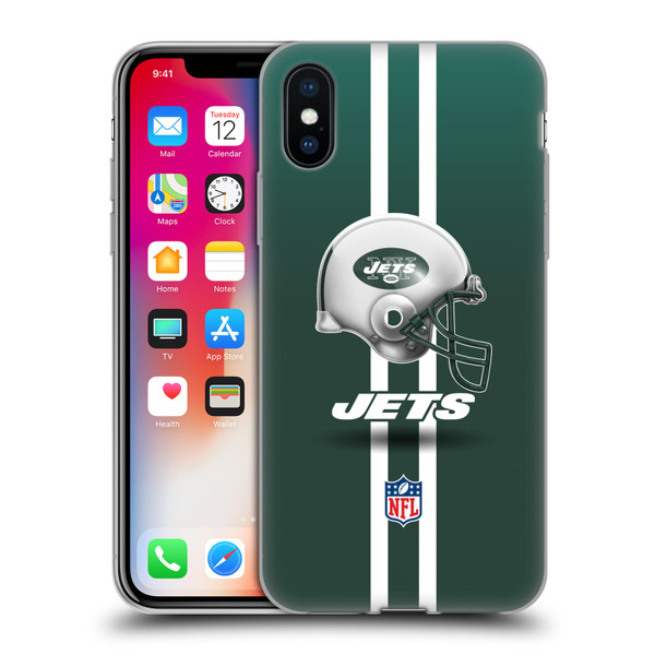 NFL New York Jets Logo Helmet Soft Gel Case for Apple iPhone X / iPhone XS