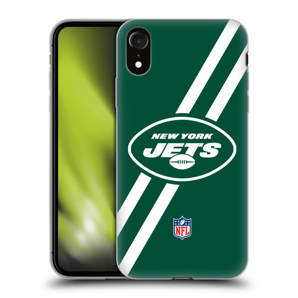 NFL New York Jets Logo Stripes Soft Gel Case for Apple iPhone XR