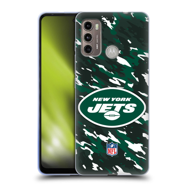NFL New York Jets Logo Camou Soft Gel Case for Motorola Moto G60 / Moto G40 Fusion