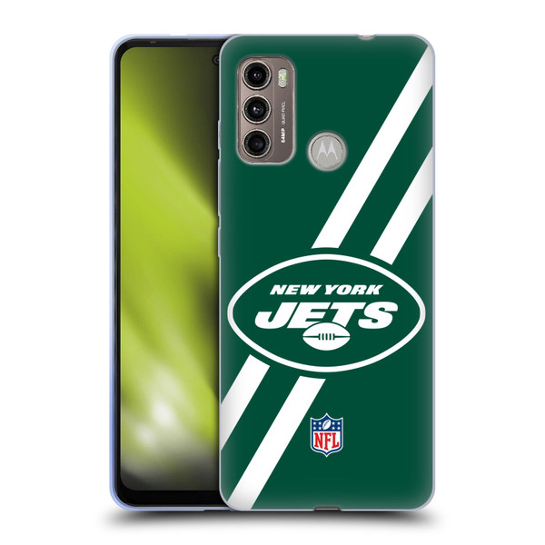 NFL New York Jets Logo Stripes Soft Gel Case for Motorola Moto G60 / Moto G40 Fusion