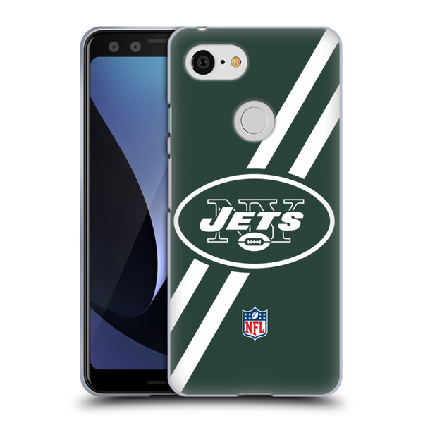NFL New York Jets Logo Stripes Soft Gel Case for Google Pixel 3