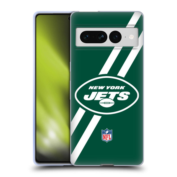 NFL New York Jets Logo Stripes Soft Gel Case for Google Pixel 7 Pro