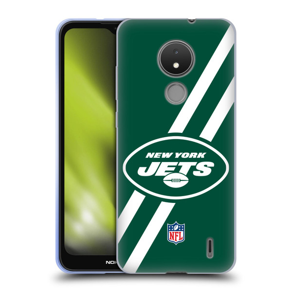 NFL New York Jets Logo Stripes Soft Gel Case for Nokia C21