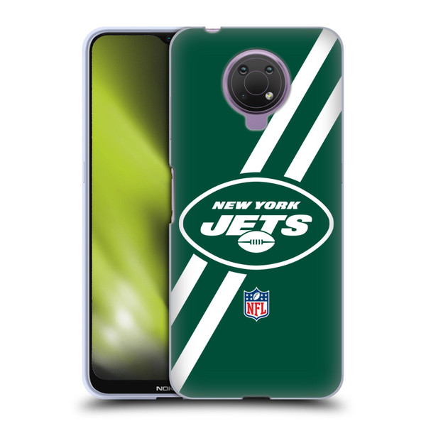 NFL New York Jets Logo Stripes Soft Gel Case for Nokia G10
