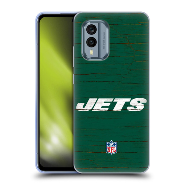 NFL New York Jets Logo Distressed Look Soft Gel Case for Nokia X30