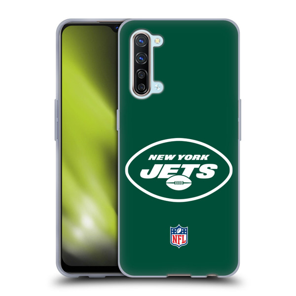 NFL New York Jets Logo Plain Soft Gel Case for OPPO Find X2 Lite 5G