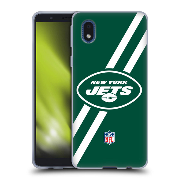 NFL New York Jets Logo Stripes Soft Gel Case for Samsung Galaxy A01 Core (2020)