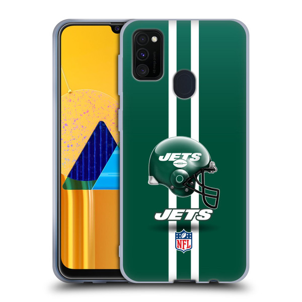 NFL New York Jets Logo Helmet Soft Gel Case for Samsung Galaxy M30s (2019)/M21 (2020)