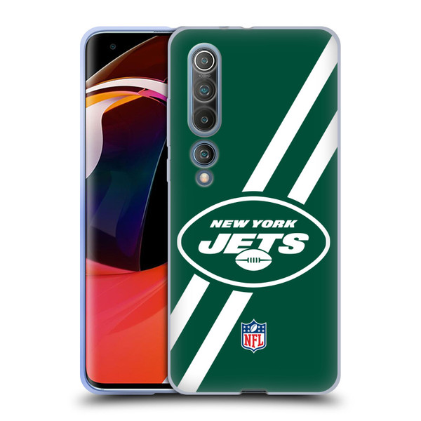 NFL New York Jets Logo Stripes Soft Gel Case for Xiaomi Mi 10 5G / Mi 10 Pro 5G