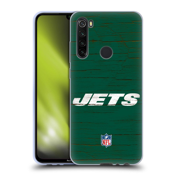 NFL New York Jets Logo Distressed Look Soft Gel Case for Xiaomi Redmi Note 8T