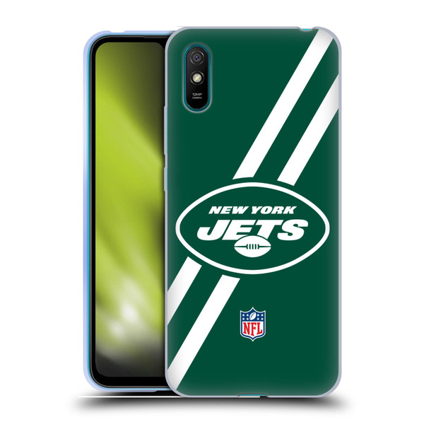 NFL New York Jets Logo Stripes Soft Gel Case for Xiaomi Redmi 9A / Redmi 9AT