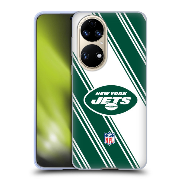 NFL New York Jets Artwork Stripes Soft Gel Case for Huawei P50
