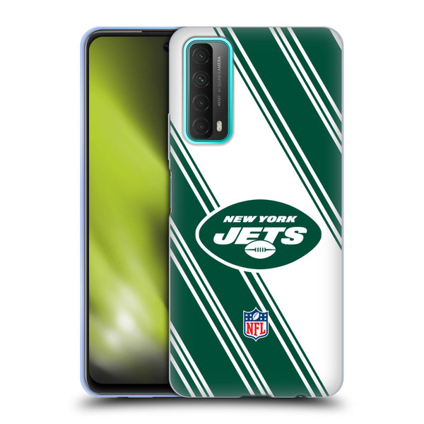NFL New York Jets Artwork Stripes Soft Gel Case for Huawei P Smart (2021)