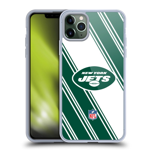 NFL New York Jets Artwork Stripes Soft Gel Case for Apple iPhone 11 Pro Max