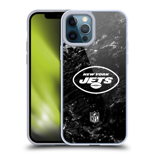 NFL New York Jets Artwork Marble Soft Gel Case for Apple iPhone 12 Pro Max