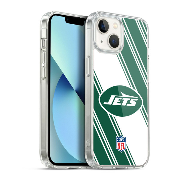 NFL New York Jets Artwork Stripes Soft Gel Case for Apple iPhone 13