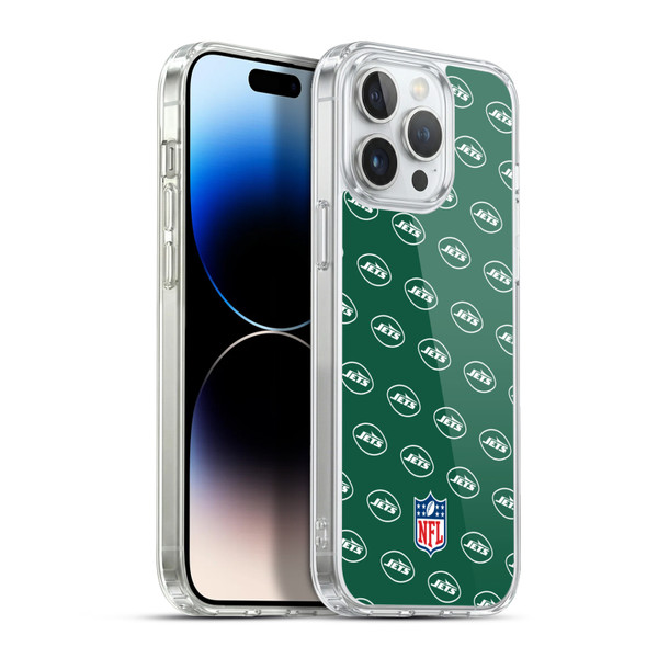 NFL New York Jets Artwork Patterns Soft Gel Case for Apple iPhone 13 Pro Max & MagSafe