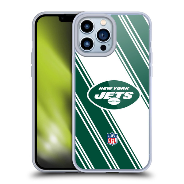 NFL New York Jets Artwork Stripes Soft Gel Case for Apple iPhone 13 Pro Max