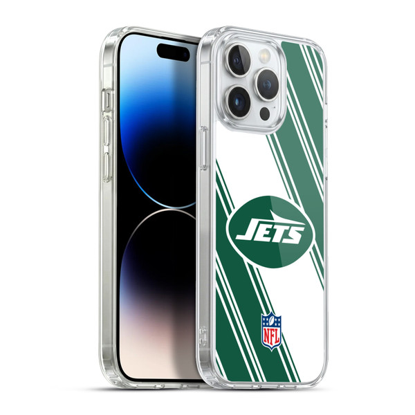 NFL New York Jets Artwork Stripes Soft Gel Case for Apple iPhone 13 Pro Max & MagSafe