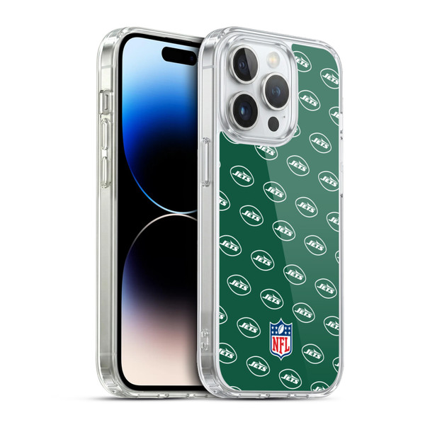 NFL New York Jets Artwork Patterns Soft Gel Case for Apple iPhone 13 Pro & MagSafe