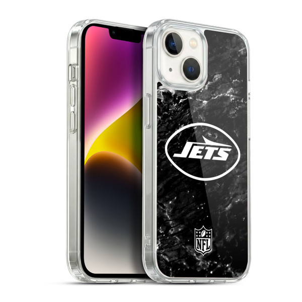 NFL New York Jets Artwork Marble Soft Gel Case for Apple iPhone 14