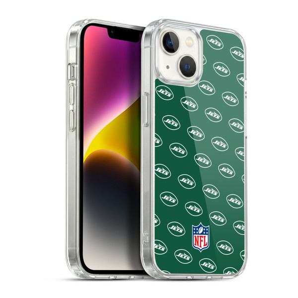 NFL New York Jets Artwork Patterns Soft Gel Case for Apple iPhone 14 Plus & MagSafe
