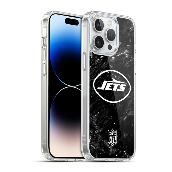 NFL New York Jets Artwork Marble Soft Gel Case for Apple iPhone 14 Pro Max & MagSafe