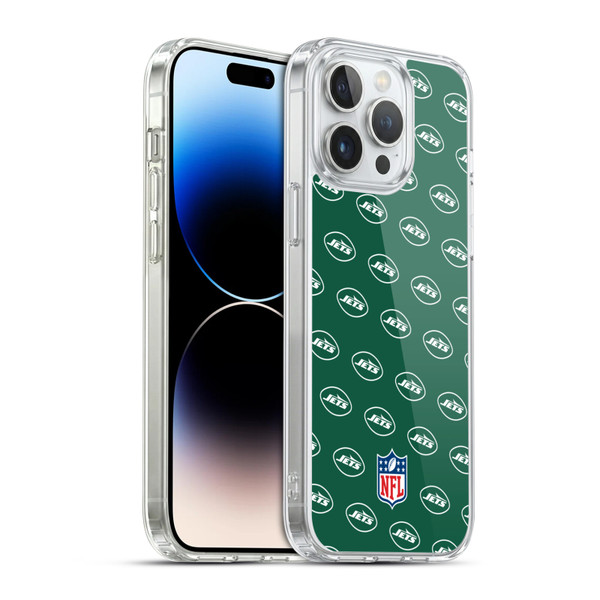 NFL New York Jets Artwork Patterns Soft Gel Case for Apple iPhone 14 Pro Max & MagSafe