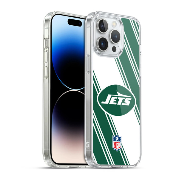 NFL New York Jets Artwork Stripes Soft Gel Case for Apple iPhone 14 Pro Max & MagSafe