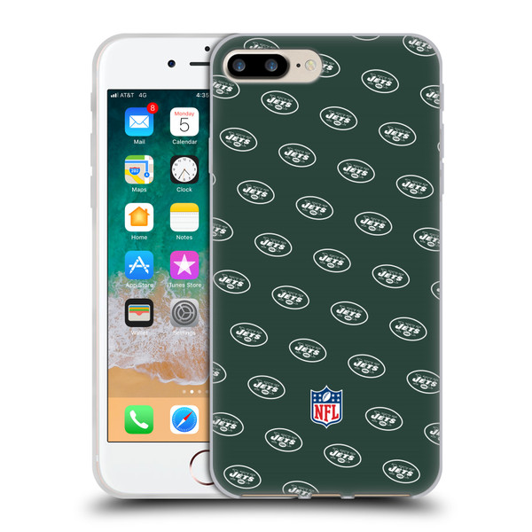 NFL New York Jets Artwork Patterns Soft Gel Case for Apple iPhone 7 Plus / iPhone 8 Plus