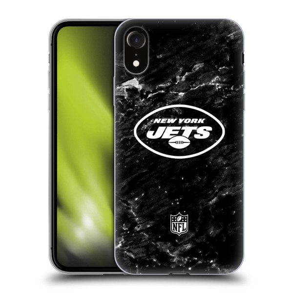 NFL New York Jets Artwork Marble Soft Gel Case for Apple iPhone XR