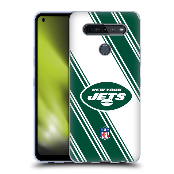 NFL New York Jets Artwork Stripes Soft Gel Case for LG K51S