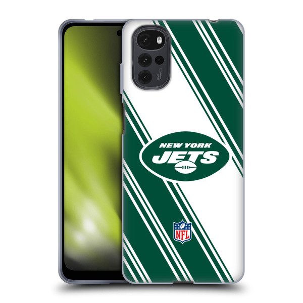 NFL New York Jets Artwork Stripes Soft Gel Case for Motorola Moto G22