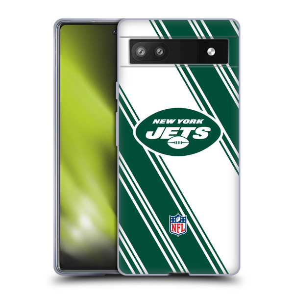 NFL New York Jets Artwork Stripes Soft Gel Case for Google Pixel 6a