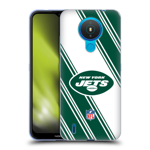 NFL New York Jets Artwork Stripes Soft Gel Case for Nokia 1.4