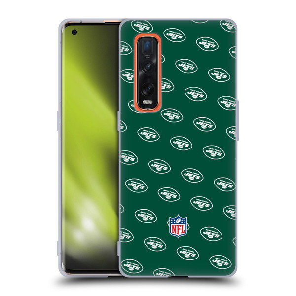NFL New York Jets Artwork Patterns Soft Gel Case for OPPO Find X2 Pro 5G