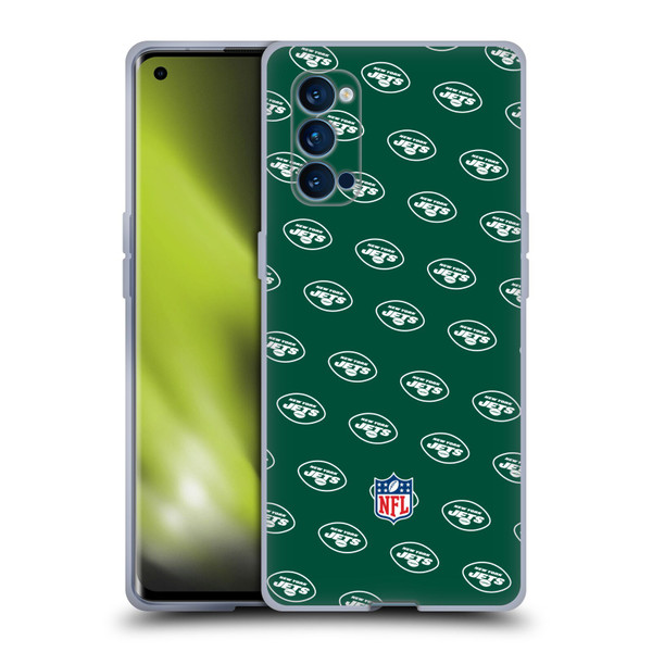 NFL New York Jets Artwork Patterns Soft Gel Case for OPPO Reno 4 Pro 5G