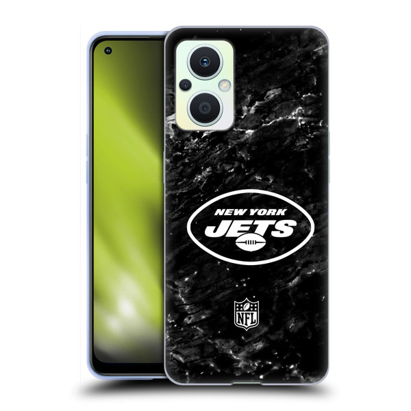 NFL New York Jets Artwork Marble Soft Gel Case for OPPO Reno8 Lite