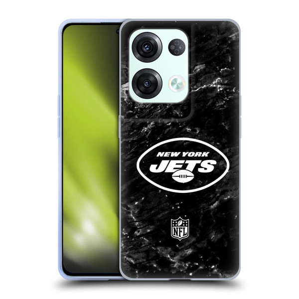 NFL New York Jets Artwork Marble Soft Gel Case for OPPO Reno8 Pro