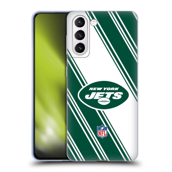 NFL New York Jets Artwork Stripes Soft Gel Case for Samsung Galaxy S21+ 5G