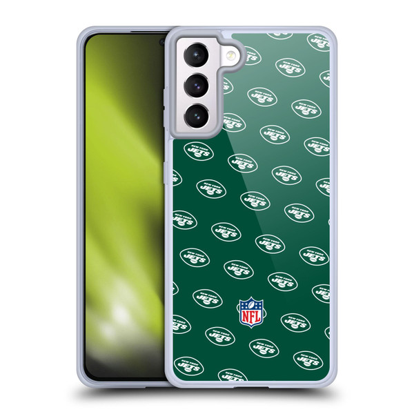 NFL New York Jets Artwork Patterns Soft Gel Case for Samsung Galaxy S21+ 5G