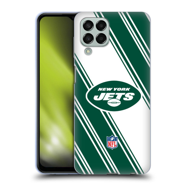 NFL New York Jets Artwork Stripes Soft Gel Case for Samsung Galaxy M33 (2022)