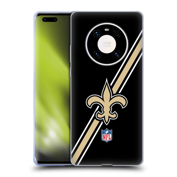 NFL New Orleans Saints Logo Stripes Soft Gel Case for Huawei Mate 40 Pro 5G