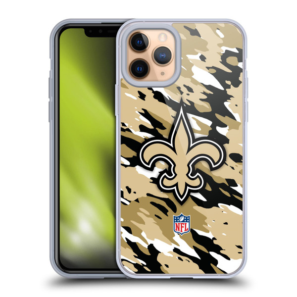 NFL New Orleans Saints Logo Camou Soft Gel Case for Apple iPhone 11 Pro