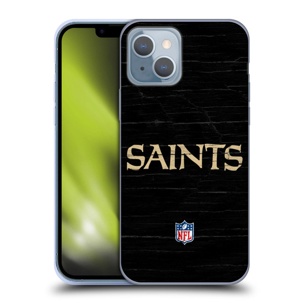 NFL New Orleans Saints Logo Distressed Look Soft Gel Case for Apple iPhone 14