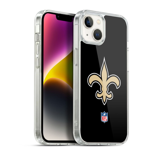 NFL New Orleans Saints Logo Plain Soft Gel Case for Apple iPhone 14 Plus & MagSafe