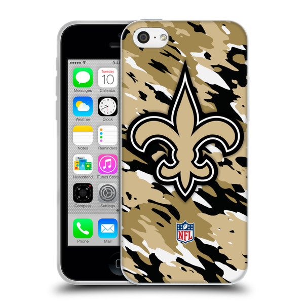 NFL New Orleans Saints Logo Camou Soft Gel Case for Apple iPhone 5c