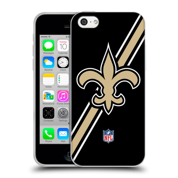 NFL New Orleans Saints Logo Stripes Soft Gel Case for Apple iPhone 5c
